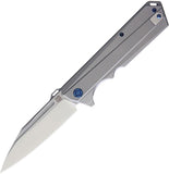 Artisan Littoral Framelock Gray Titanium Handle Steel Folding Knife