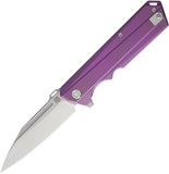 Artisan Littoral Framelock Purple Titanium Handle Steel Folding Knife