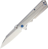 Artisan Littoral Framelock Satin Titanium S35VN Steel Folding Knife