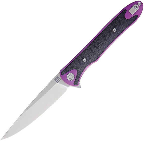 Artisan Shark Framelock Purple Titanium Carbon Fiber S35VN Steel Knife
