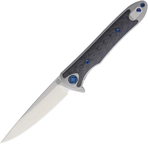 Artisan Small Shark Framelock Gray Titanium Carbon Fiber Steel Knife