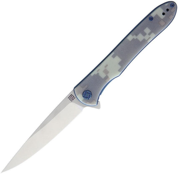 Artisan Shark Linerlock Camo G10 Handle D2 Tool Steel Folding Knife