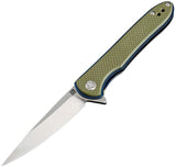 Artisan Cutlery Shark D2 Linerlock Green G10 Folding Knife