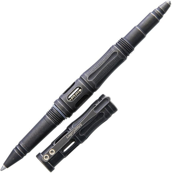 Artisan Tactical Pen Black Titanium Stonewash Body Glass Breaker Tool