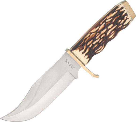 Schrade Uncle Henry Pro Hunter Stag Fixed Clip Pt Blade Knife