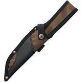 Rough Rider 10.25" Black Stainless Fixed Tanto Blade Leather Handle Knife 1720