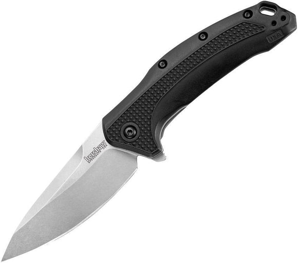 Kershaw Link Linerlock A/O Drop Pt Blade Black Folding Knife w/ Flipper EDC