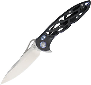 Artisan Dragonfly Framelock M390 Bohler Black Titanium Stainless Knife