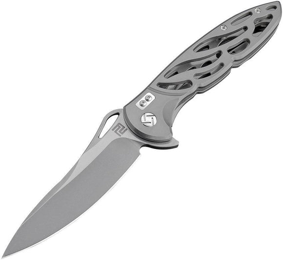 Artisan Dragonfly Framelock Gray Handle D2 Tool Steel Folding Knife