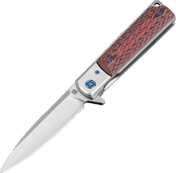 Artisan Classic Linerlock Red G10 Handle S35VN Steel Folding Knife