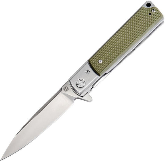Artisan Classic Linerlock Green Handle Folding Knife
