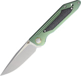 Bestech Shinkanzen Framelock Green Ti S35VN Stainless Satin Folding Knife