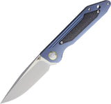 Bestech Shinkanzen Framelock Blue Ti S35VN Stainless Satin Folding Knife