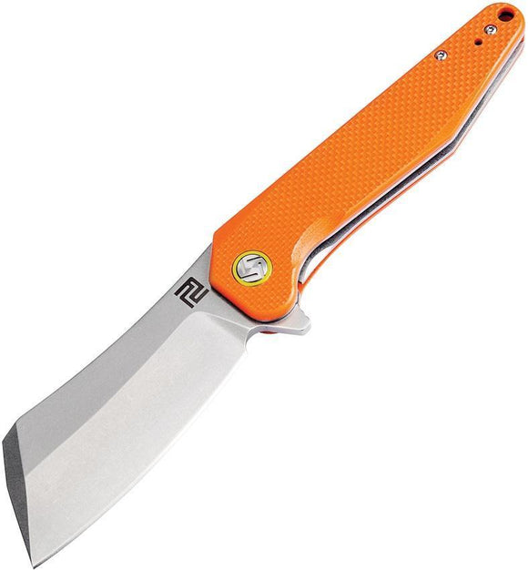 Artisan Osprey Linerlock Orange Handle Folding Knife