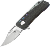 Bestech Knives Engine Bowie Gray Spectrum Titanium CF S35VN Folding Knife