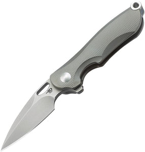 Bestech Knives Parrot Framelock Grey Titanium Handle S35VN Folding Knife