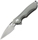 Bestech Knives Parrot Framelock Grey Titanium Handle S35VN Folding Knife