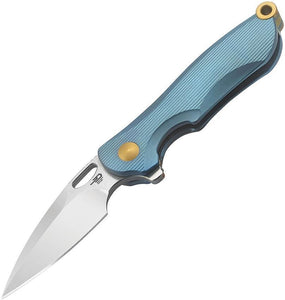 Bestech Knives Parrot Framelock Dark Blue Titanium S35VN Folding Knife