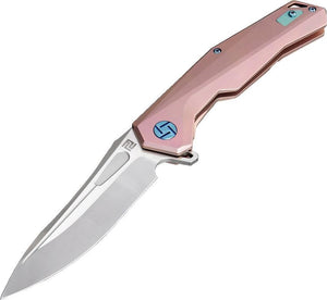Artisan Zumwalt Framelock Pink Titanium S35VN Steel Folding Knife