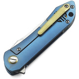 Bestech Knives Emperor Framelock Blue Titanium Handle S35VN Folding Knife 1808B