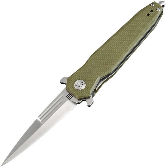 Artisan Cutlery Hornet Linerlock Green Folding Knife D2 Steel Blade