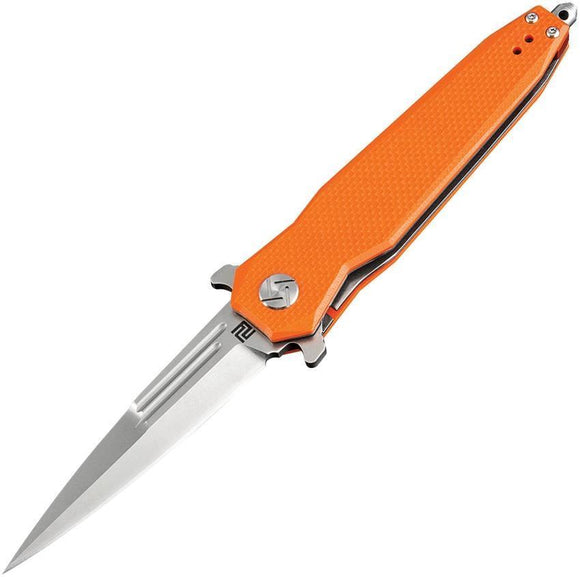 Artisan Cutlery Hornet Linerlock Orange Folding Knife D2 Steel Blade