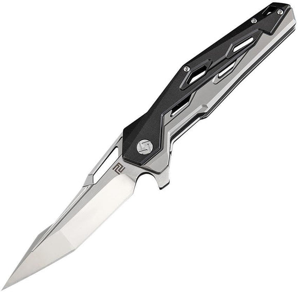 Artisan Cutlery Interceptor Black Gray Titanium M390 Folding Knife