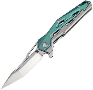 Artisan Cutlery Interceptor Green Gray Titanium M390 Folding Knife