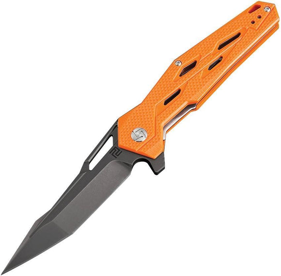 Artisan Cutlery Interceptor Linerlock Orange Folding Knife D2 Steel