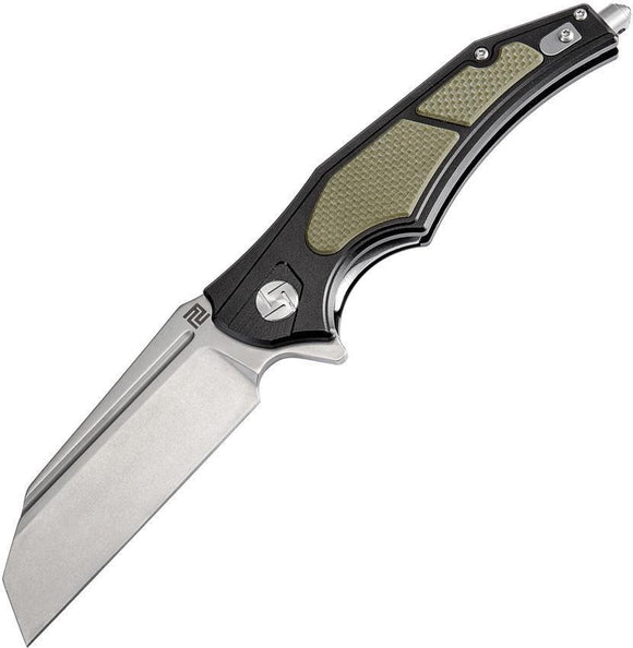 Artisan Apache Linerlock Green Handle D2 Tool Steel Folding Knife