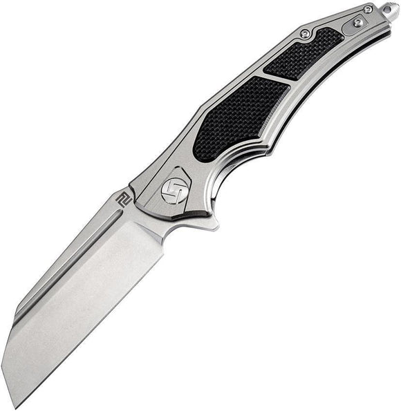 Artisan Apache Linerlock Gray Handle D2 Tool Steel Folding Knife