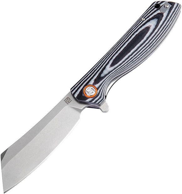 Artisan Tomahawk Linerlock Black & White Handle Folding Knife