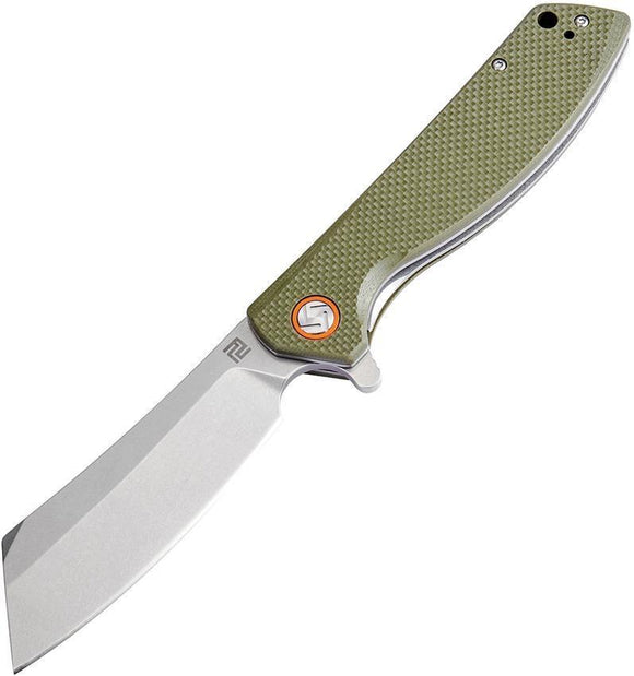 Artisan Tomahawk Linerlock Green Handle Folding Knife