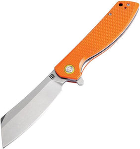Artisan Tomahawk Linerlock Orange Handle Folding Knife