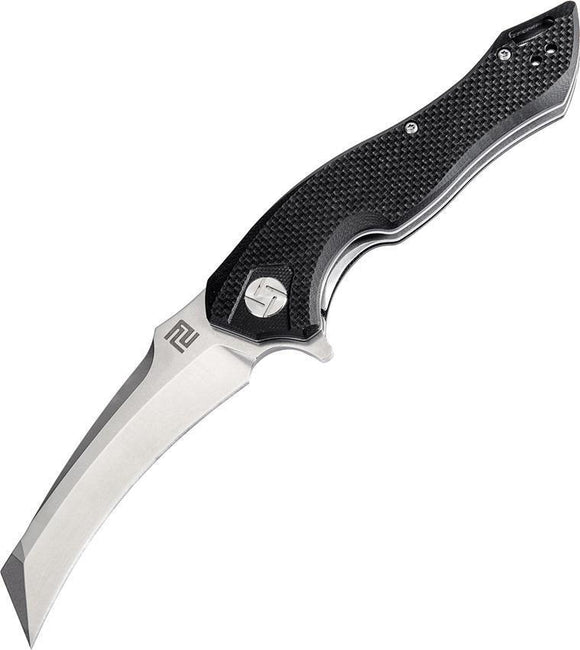 Artisan Cutlery Eagle Hawkbill D2 Black G10 Framelock Folding Knife