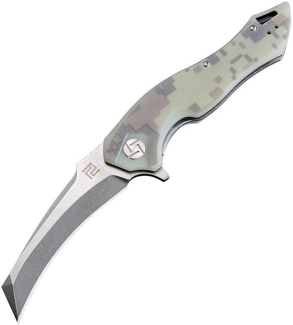 Artisan Cutlery Eagle Hawkbill D2 Camo G10 Framelock Folding Knife 1816PCGF