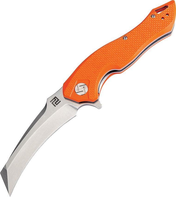 Artisan Cutlery Eagle Hawkbill D2 Orange G10 Framelock Folding Knife 1816POEF