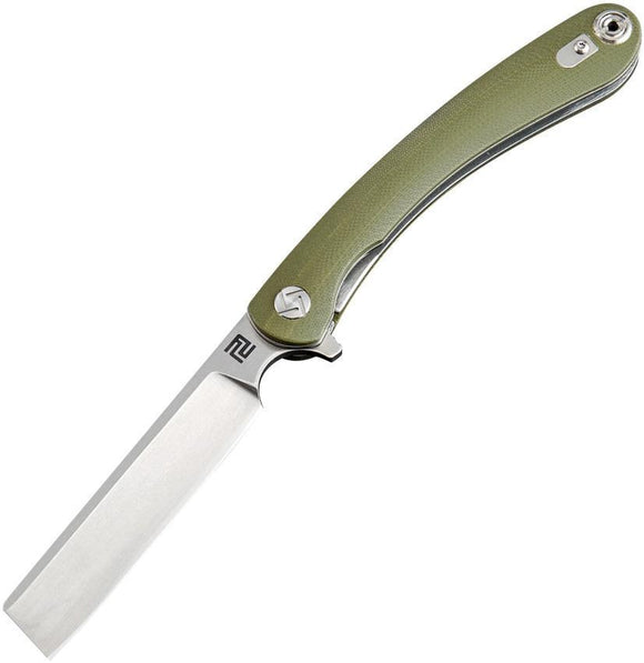 Artisan Cutlery Orthodox Linerlock Green Folding Knife Razor D2 Steel