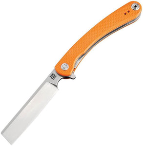 Artisan Cutlery Orthodox Linerlock Orange Folding Knife Razor D2 Steel