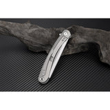 Artisan Orthodox Framelock Gray Titanium Handle S35VN Folding Razor