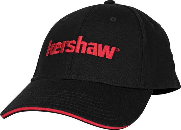 Kershaw Logo Red Rim Cap Black Baseball Style Hat Large X-Large L XL