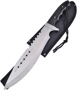 Frost Combat Dagger Black Pakkawood 16" Stainless Fixed Sawback Knife