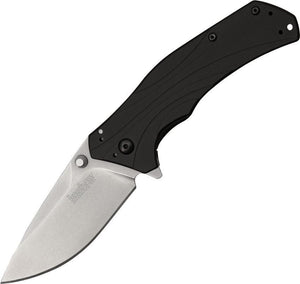 Kershaw Knockout Linerlock A/O Blade Black Aluminum Handle Folding Knife