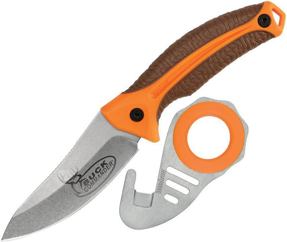 Kershaw Buck Commander Lonerock Orange Fixed Blade Knife + Zipit Tool