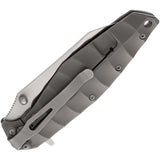 Browning Stacked Deck Framelock A/O Gray Titanium Folding Knife Closed