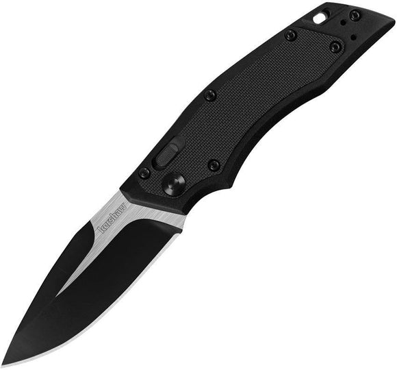 Kershaw Induction Hawk Lock Drop Pt Blade Black Aluminum Handle Folding Knife