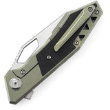 Bestech Knives Fractal Framelock Green Titanium Folding S35VN Pocket Knife 1907B