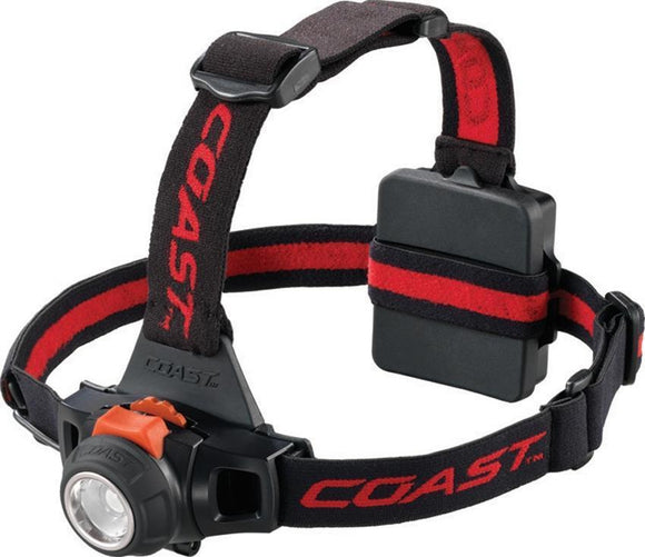 Coast HL27 Spot Flood Light Hardhat 309 lumen Black & Red Adjustable Headlamp