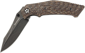 Browning Wihongi Linerlock Hemp Micarta Handle Black Folding Blade Knife