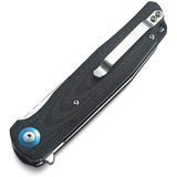 Bestech Knives Ascot Carbon Fiber/Black G10 Folding D2 Steel Pocket Knife G19A